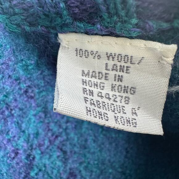 Vintage Marisa Christina Womens Blue and Teal Wool Sweater Hong Kong Large - Picture 5 of 8